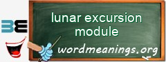 WordMeaning blackboard for lunar excursion module